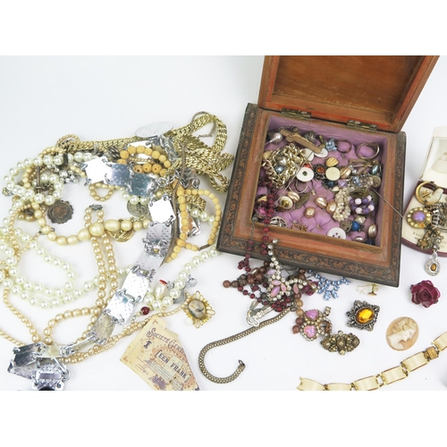 320 - A Box of Costume Jewellery including, silver jewellery, five rings a silver coin bracelet, one other... 