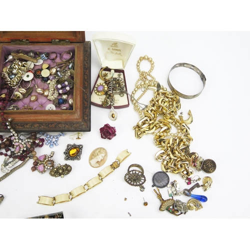 320 - A Box of Costume Jewellery including, silver jewellery, five rings a silver coin bracelet, one other... 