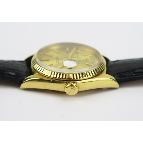 461 - A ROLEX  President 18ct Gold Oyster Perpetual Day-Date Wristwatch, ref: 1803, case no. rubbed probab... 