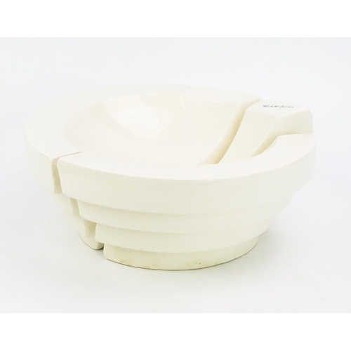 1100 - Arnold Chapkis (1944-2016) a pottery fruit bowl, 'Slam Dunk' of inverted stepped circular form, 27cm... 