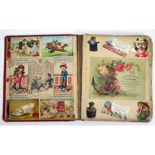 1618A - A Victorian scrap album, filled with scraps, advertising ephemera, mostly American.