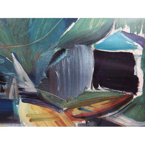 1015 - Ivon Hitchens (1893-1979), Three Boats, offset lithograph numbered 78/100 in black ink with blind st... 