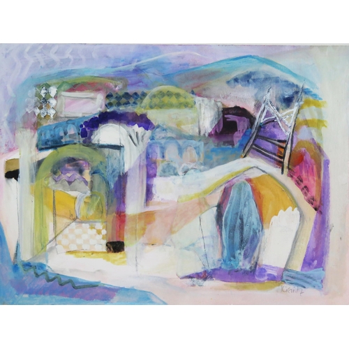 1066 - Charlotte Kienitz, Tunisian Summer Market, Mixed Media, British 20th/21st century, pencil signed and... 