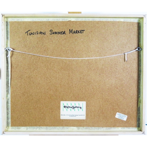 1066 - Charlotte Kienitz, Tunisian Summer Market, Mixed Media, British 20th/21st century, pencil signed and... 