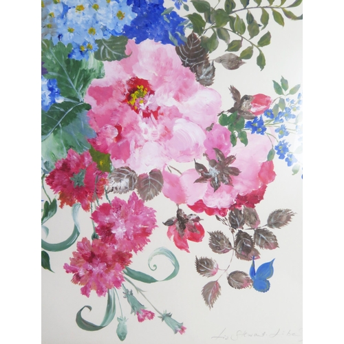 1558 - Liz Stewart Liberty (1930 - 2021), Floral and butterfly study 1988, acrylic, pencil signed and dated... 