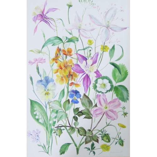 1559 - Patricia Drew, Four floral watercolours depicting the seasons signed and dated 1988 and 1990, image ... 