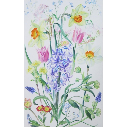 1559 - Patricia Drew, Four floral watercolours depicting the seasons signed and dated 1988 and 1990, image ... 