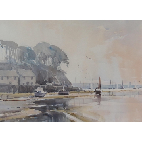 1561 - Ray Balkwill (b. 1948) well known West Country artist, watercolour of Lympstone, Devon, 43 x 33cm, F... 