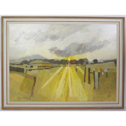 1569 - John Armstrong (B. 1937-), British artist, designer of stage sets and murals, sunlight on the fields... 