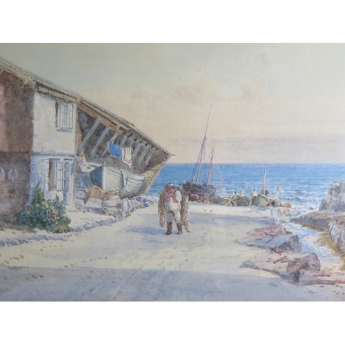 1578 - Ficklin, C19th Century signed watercolour titled 'Cadgwith Aug 1857', 45 x 25cm, F & G