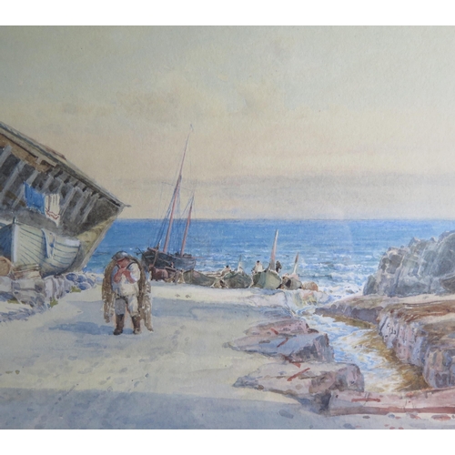 1578 - Ficklin, C19th Century signed watercolour titled 'Cadgwith Aug 1857', 45 x 25cm, F & G