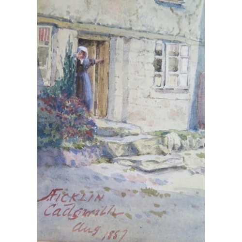 1578 - Ficklin, C19th Century signed watercolour titled 'Cadgwith Aug 1857', 45 x 25cm, F & G