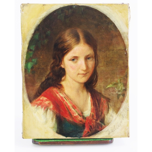 1586 - Attributed to Charles Sillem Lidderdale RBA (1831 - 1895), British artist, Portrait of a Country Gir... 