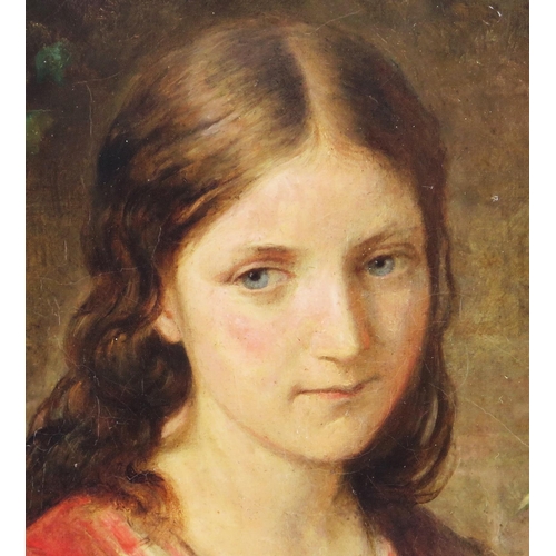 1586 - Attributed to Charles Sillem Lidderdale RBA (1831 - 1895), British artist, Portrait of a Country Gir... 