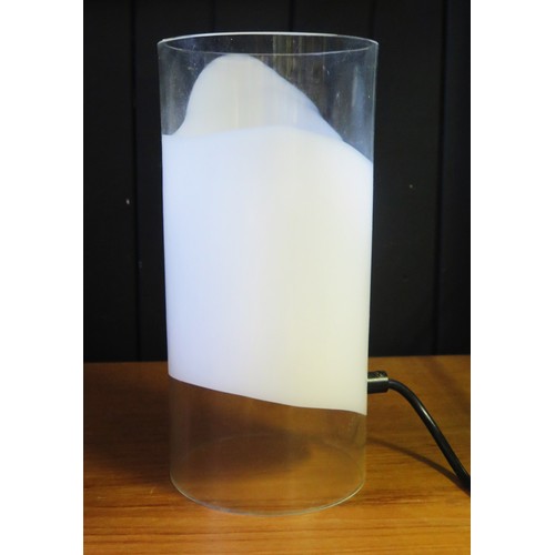 1037 - A White Opaque and Clear Glass Table Lamp, 25cm tall, c. 1980's

Provenance _ see lot 1001