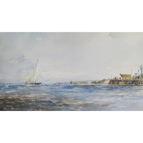 1565 - Mcarthur, (C20th artist), sailing boat, watercolour, pencil signed, 38 x 29cm, F & G