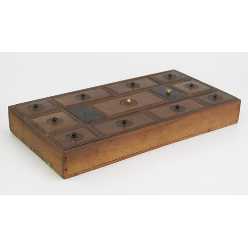 166 - A 19th Century Indian carved sandal wood table top casket, of rectangular outline, with lift off lid... 