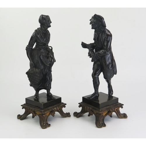 184 - A pair of 19th century French bronze figures, representing a 