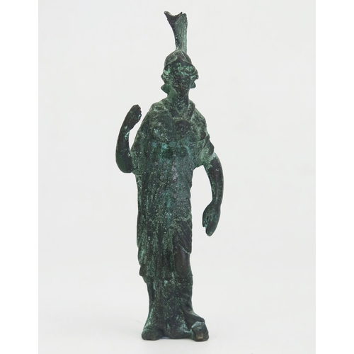 186 - After the antique, a bronze study of the goddess Minerva, 13.5cm high,
The original found in the hou... 