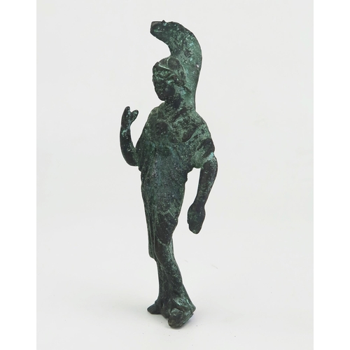 186 - After the antique, a bronze study of the goddess Minerva, 13.5cm high,
The original found in the hou... 