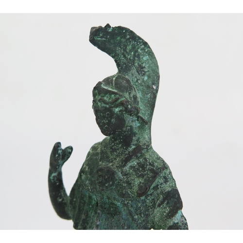 186 - After the antique, a bronze study of the goddess Minerva, 13.5cm high,
The original found in the hou... 