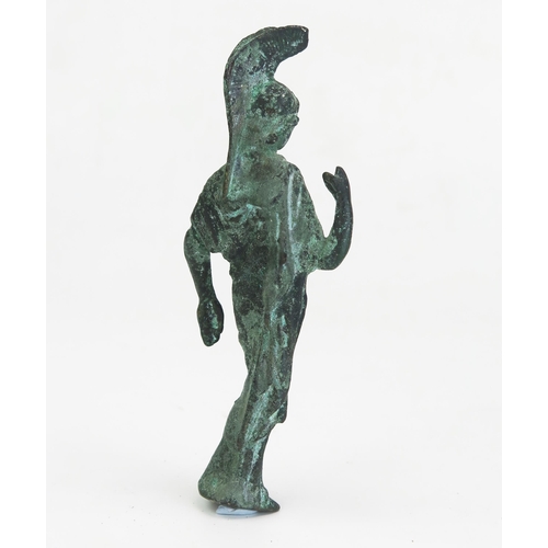 186 - After the antique, a bronze study of the goddess Minerva, 13.5cm high,
The original found in the hou... 