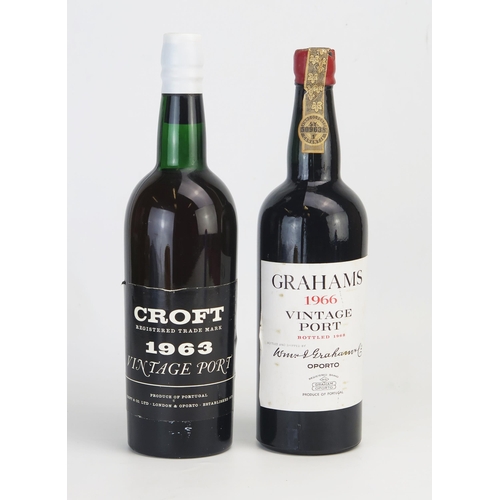 203 - A Bottle of Croft 1963 Vintage Port and a bottle of Graham's 1966 vintage port