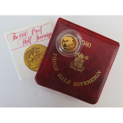 213 - A 1980 Proof Half Sovereign in original Royal Mint Packaging with certificate. 18% premium _ no VAT