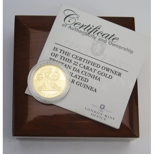 220 - * A Tristan da Cunha 2008 22ct Gold Trafalgar Guinea in the original London Mint Office presentation... 