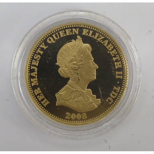 220 - * A Tristan da Cunha 2008 22ct Gold Trafalgar Guinea in the original London Mint Office presentation... 