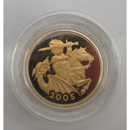 222 - * An Elizabeth II 2005 Gold Sovereign in Royal Mint box. 18% premium _ no VAT