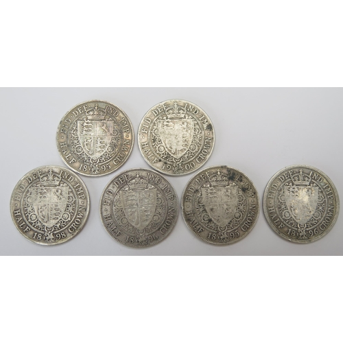 228 - Six Victorian Silver Half Crowns _ 2 x 1895, 2 x 1896, 1898 and 1900