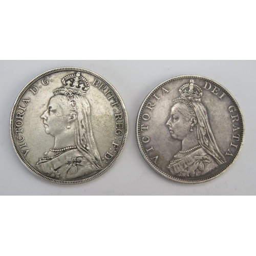 231 - A Victorian Silver Crown and Double Florin _ both 1887