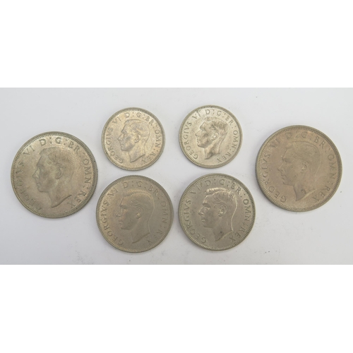 240 - A Selection of George VI Uncirculated Silver Coins _ 1945 Shilling, Two Shilling and Half Crown, 194... 