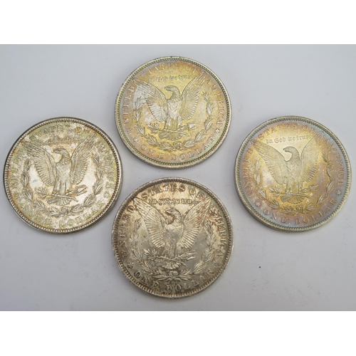 246 - Four USA Silver Morgan Dollars _ 1880 'S', 1883 'O', 1885 'O' and 1896