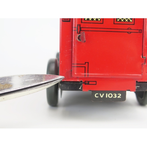 260 - Rare Chad Valley Clockwork Tinplate Royal Mail Van CV 1032 in red 