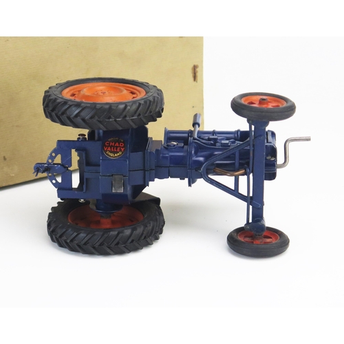 262 - Chad Valley Clockwork Die-cast Clockwork 9235 Fordson Major Tractor in dark blue with orange hubs an... 