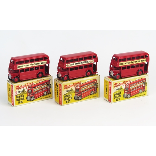 267 - Morestone Series Double Decker Bus Trio, all red with red hubs, No. 