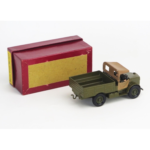 268 - Britains No. 1877 Beetle Lorry in khaki green with tan roof and doors, driver and black rubber tyres... 