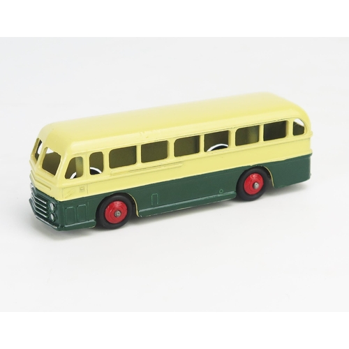 271 - Dinky 29H (282) Duple Roadmaster Leyland Royal Tiger Coach in cream/dark green with red ridged hubs ... 