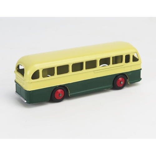 271 - Dinky 29H (282) Duple Roadmaster Leyland Royal Tiger Coach in cream/dark green with red ridged hubs ... 