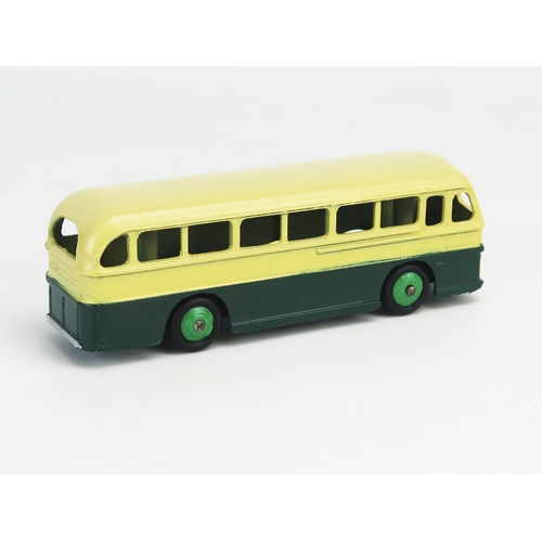 272 - Dinky 29H (282) Duple Roadmaster Leyland Royal Tiger Coach in cream/dark green with green ridged hub... 