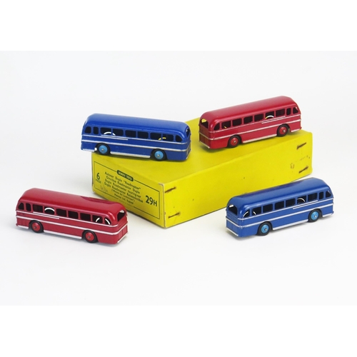 274 - Dinky 29H (282) Duple Roadmaster Leyland Royal Tiger Coach Trade Pack for 6 (4 models included) x2 d... 