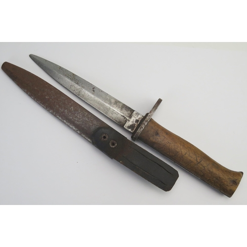 300 - A World War I period German fighting knife, with 14.5 double edged blade by Ernst Busch, Soligen, ha... 