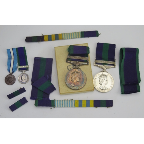 320 - A General Service Medal to Capt. G. M. Garratt. R.A. with Cyprus clasp, another General Service Meda... 