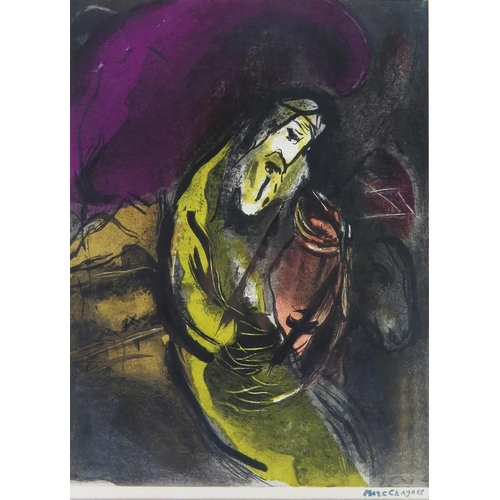 333 - * Marc Chagall (1887 - 1985) Modernist Artist, 'Jeremiah', coloured lithograph from the Bible series... 