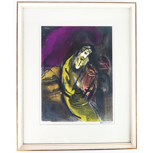 333 - * Marc Chagall (1887 - 1985) Modernist Artist, 'Jeremiah', coloured lithograph from the Bible series... 