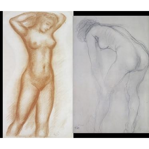 336 - * Auguste Rodin (1840 - 1917) French sculptor, a nude study print published by the Ganymed Press, bl... 