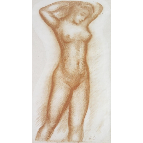 336 - * Auguste Rodin (1840 - 1917) French sculptor, a nude study print published by the Ganymed Press, bl... 