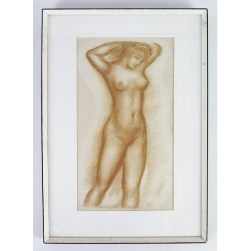 336 - * Auguste Rodin (1840 - 1917) French sculptor, a nude study print published by the Ganymed Press, bl... 